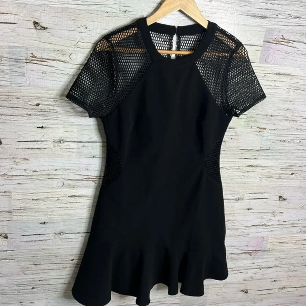 Adelyn Rae black mesh  tee shirt a line dress size medium